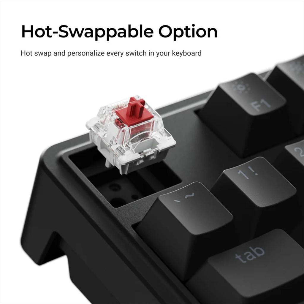 KEYBOARD MECHANICAL KEYCHRON C3 PRO 8K TKL QMK/VIA RGB HS Keychron Super Red switch,  Black , C3PX-H1 - Image 4