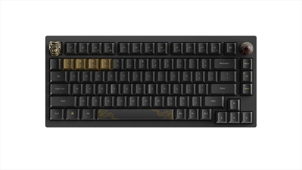 KEYBOARD MECHANICAL KEYCHRON BLACK MYTH WUKONG DELUXE EDITION 75% , Metal Body, HS, RGB, 2.4 GHz & BT, Pre-lubed TTC Golden Pink switch, w/knob, WKD-21 - Image 3