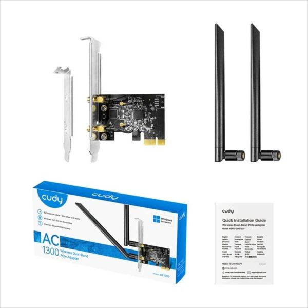 NET LAN WIRELESS PCI-E CUDY AC650 Dual-Band, 433+200Mbps, WiFi 5, WE650