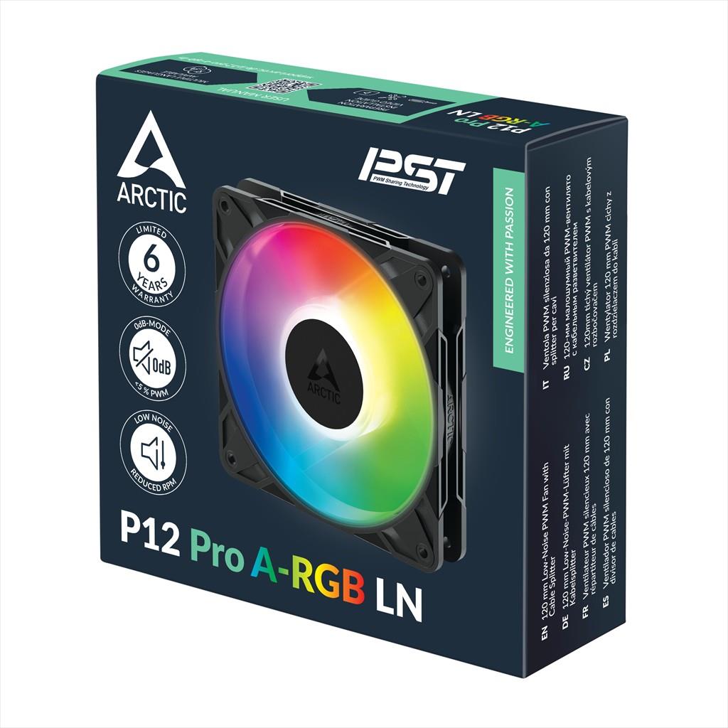 COOLERS CASE FAN 120mm ARCTIC P12 Pro LN A-RGB PWM-PST 450-2000 RPM, BLACK ACFAN00344A - Image 2