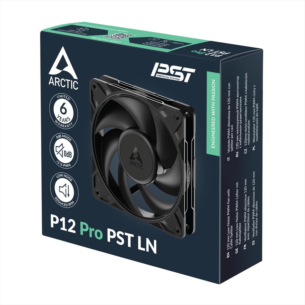 COOLERS CASE FAN 120mm ARCTIC P12 Pro PST LN, Low-Noise PWM, 450-2000 RPM, BLACK, ACFAN00343A - Image 2