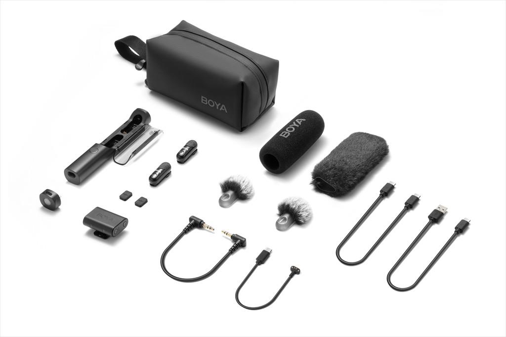 MICROPHONE WIRELESS SYSTEM BOYA LINK ALL IN ONE MAGIC-03, 2xMIC, USB-C, 3.5mm, Black - Image 2