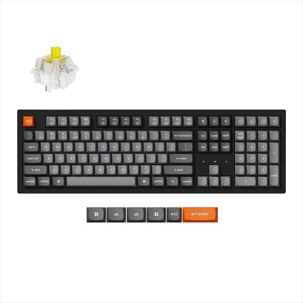 KEYBOARD MECHANICAL KEYCHRON K10 MAX HS Full Size RGB Keychron super Banana switch, Multi-Device 2.4 GHz & BT Black, K10M-H4