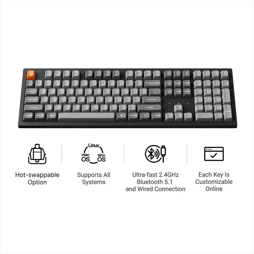 KEYBOARD MECHANICAL KEYCHRON K10 MAX HS Full Size RGB Keychron super Banana switch, Multi-Device 2.4 GHz & BT Black, K10M-H4 - Image 2