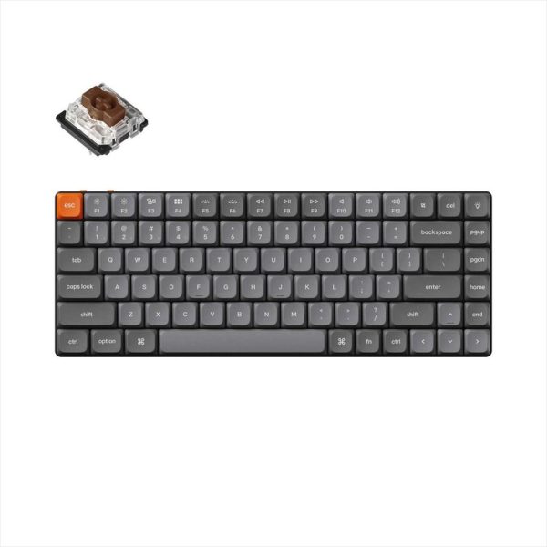 KEYBOARD MECHANICAL KEYCHRON K3 MAX QMK/VIA LP RGB HS 75% Gateron Brown switch Multi-Device (Wired+Bluetooth), Black, K3M-H3