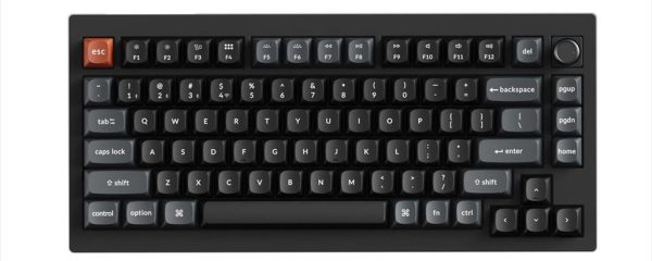 KEYBOARD WIRELESS MECHANICAL KEYCHRON V1 ULTRA 8K Polling Rate 75%, HS, RGB, Keychron Silk POM BROWN switch, OSA PBT, Black, w/knob, V1U-D3