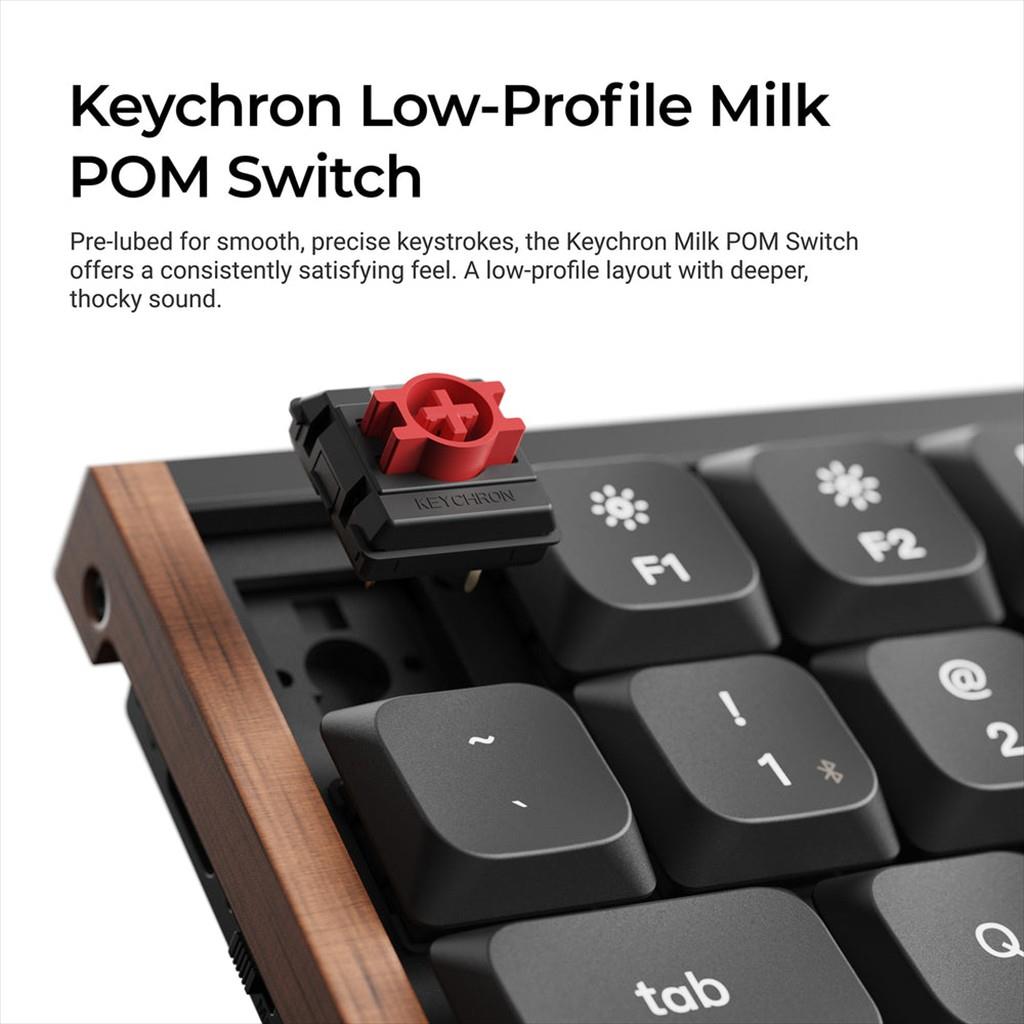 KEYBOARD WIRELESS MECHANICAL KEYCHRON K3 MAX SE QMK/VIA LP HS RGB, Milk POM Red Switch, 2.4Ghz/BT/Wired, Black, K3M-F1 - Image 4