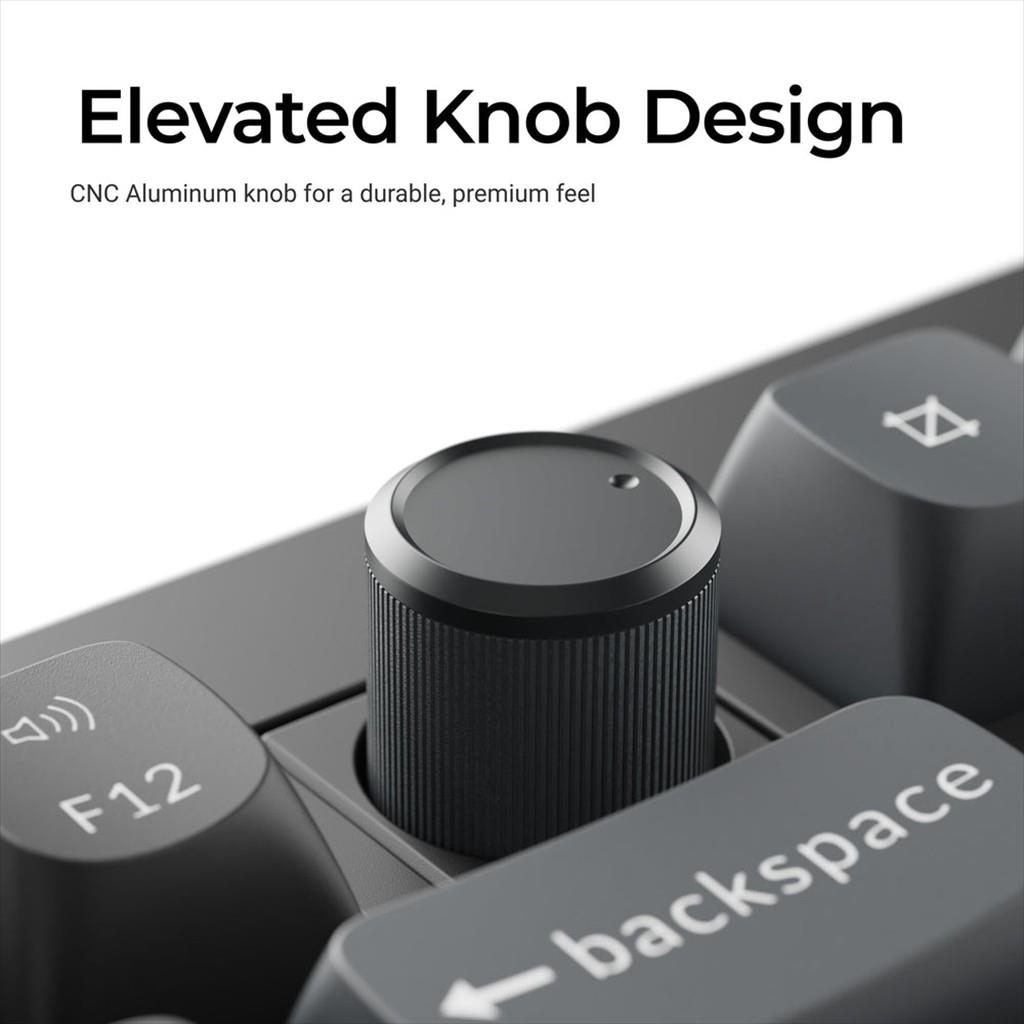 KEYBOARD WIRELESS MECHANICAL KEYCHRON V6 ULTRA 8K Full Size QMK/VIA, HS, RGB, Silk POM BROWN Switch, Black, 2.4Ghz/BT/Wired, w/knob, V6U-D3 - Image 4