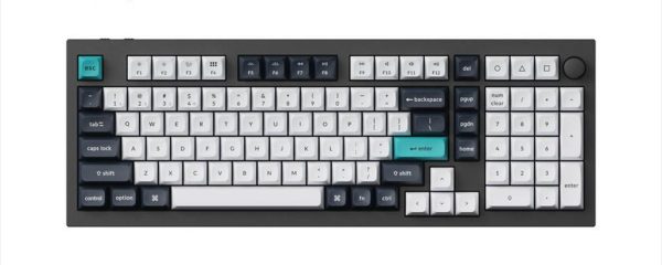 KEYBOARD WIRELESS MECHANICAL KEYCHRON Q5 MAX QMK/VIA RGB Al. body, HS Gateron Jupiter Brown, 2.4 GHz & BT, Carbon Black, w/knob, Q5M-M3