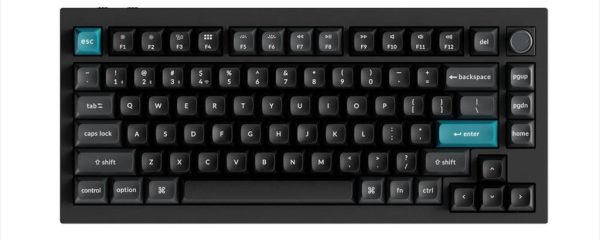 KEYBOARD WIRELESS MECHANICAL KEYCHRON Q1 ULTRA 8K ALUMINIUM HS RGB LED 75% Silk POM RED switch,Multi-Device (Wired,2.4Ghz,BT), BLACK, Q1U-M1