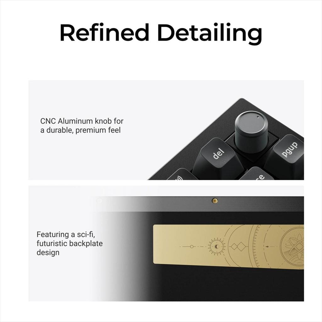 KEYBOARD WIRELESS MECHANICAL KEYCHRON Q1 ULTRA 8K ALUMINIUM HS RGB LED 75% Silk POM RED switch,Multi-Device (Wired,2.4Ghz,BT), BLACK, Q1U-M1 - Image 2