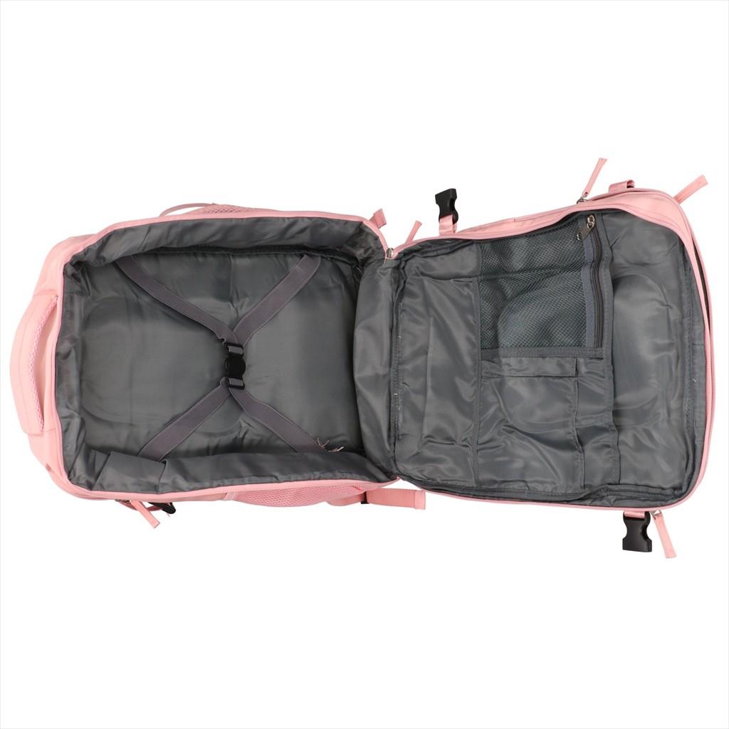 BACKPACK EXTRALINK BLACK FOREST CABIN TRAVEL BACKPACK 45X20X30CM - KM03 2XCOSMETIC BAG, PINK - Image 4