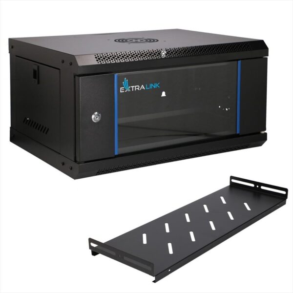 NET RACK CABINET 4U 530X400 EXTRALINK, WALL-MOUNTED RACKMOUNT, shelf included