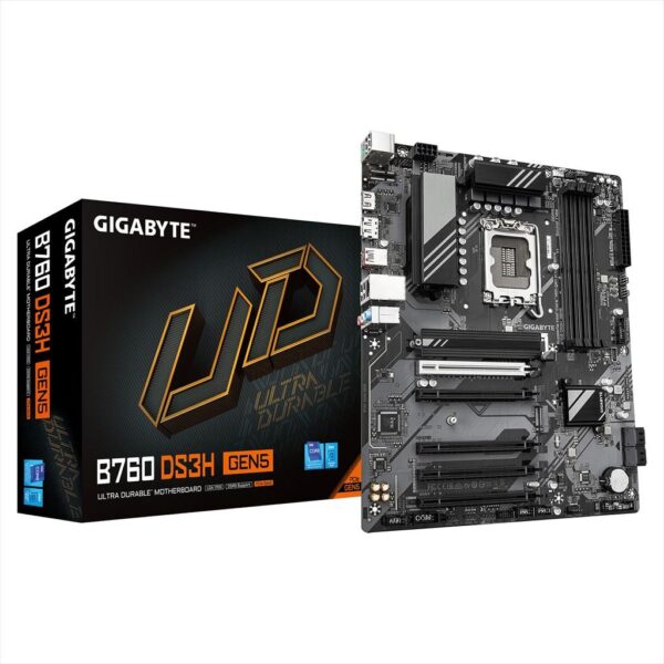 MB 1700 B760 DS3H GEN5 DDR5 GIGABYTE, 4xDDR5 7600MHz(OC), 2xM.2, HDMI, DP, PCIex16 5.0, 4xPCIex1 3.0, 4xSATAIII