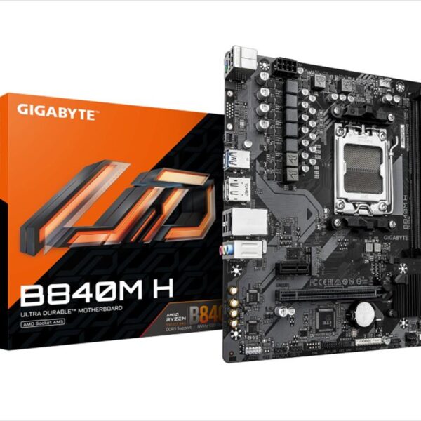 MB AM5 B840M H GIGABYTE 2xDDR5 7200Mhz (O.C), HDMI, DP, 1x PCI-Ex16 4.0,1x PCI-Ex1 3.0, 1xM.2,4xSATAIII