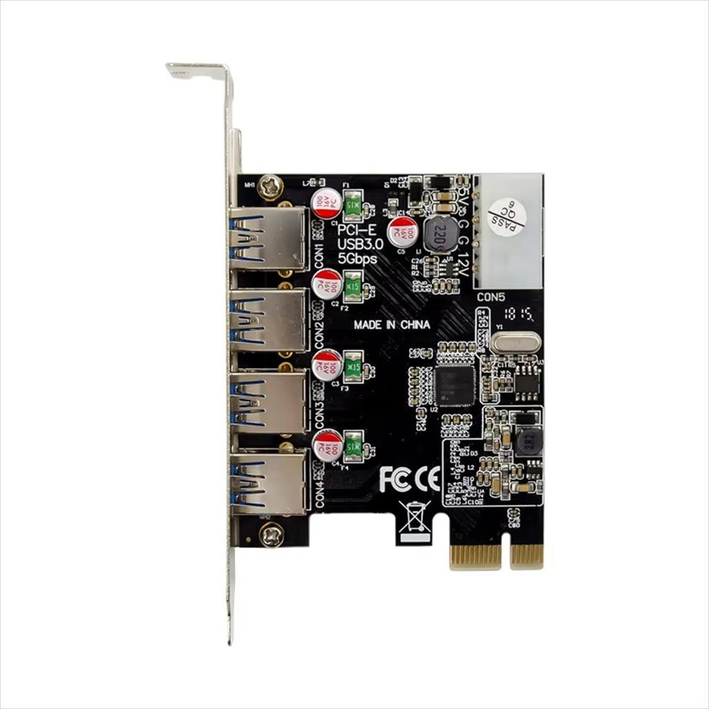 CONVERTOR PCI-E TO 4 X USB 3.0 DIEWU TXB018 Chipset: NEC720201, IDE Powered - Image 2