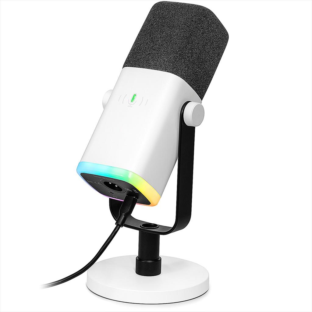 MICROPHONE FIFINE AМ8 RGB, USB Type-C, XLR-female to 6.35mm male, 2.0m cable, White, AМ8W - Image 2
