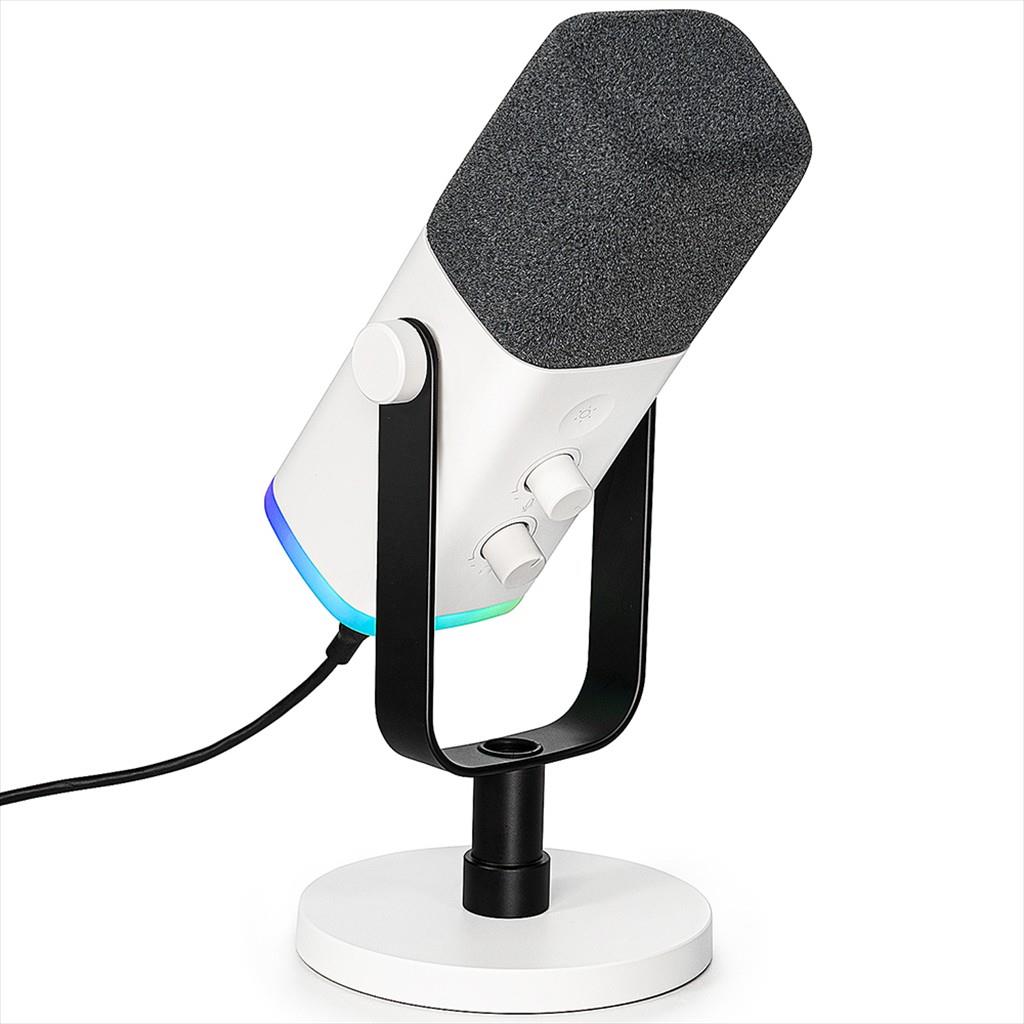 MICROPHONE FIFINE AМ8 RGB, USB Type-C, XLR-female to 6.35mm male, 2.0m cable, White, AМ8W - Image 4