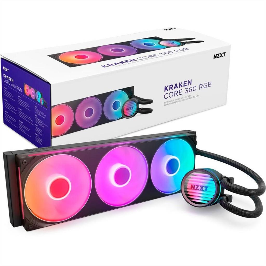 COOLERS CPU AIO NZXT Kraken Core 360 RGB, F360 RGB Core Fan, RGB LED Pump, Black, RL-KR36C-B1