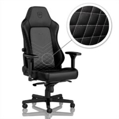 GAMING CHAIR NOBLECHAIRS HERO, BLACK/PLATINUM-WHITE, NBL-HRO-PU-BPW