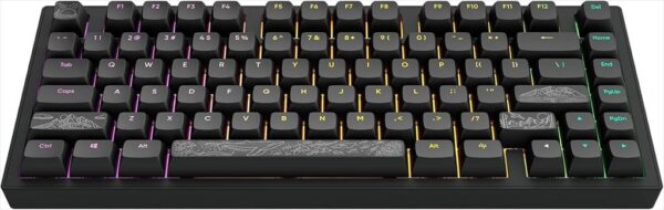 KEYBOARD MECHANICAL DARK PROJECT ALU81A TERRA NOSTRA BLACK V2 RGB linear mechanical switches G3ms Moonstone- Pre-lubed, +4 switch, COILED CABLE ANSI layout, Black, DPKB_NOSTRA_81_ANSI_BLACK_R2