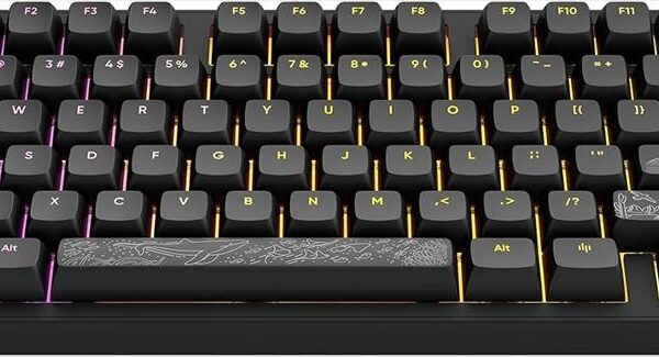 KEYBOARD MECHANICAL DARK PROJECT ALU81A TERRA NOSTRA BLACK V2 RGB linear mechanical switches G3ms Moonstone- Pre-lubed, +4 switch, COILED CABLE ANSI layout, Black, DPKB_NOSTRA_81_ANSI_BLACK_R2