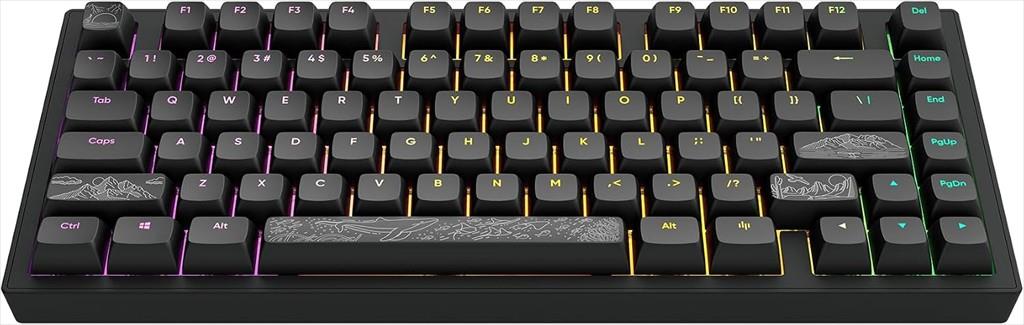 KEYBOARD MECHANICAL DARK PROJECT ALU81A TERRA NOSTRA BLACK V2 RGB linear mechanical switches G3ms Moonstone- Pre-lubed, +4 switch, COILED CABLE ANSI layout, Black, DPKB_NOSTRA_81_ANSI_BLACK_R2