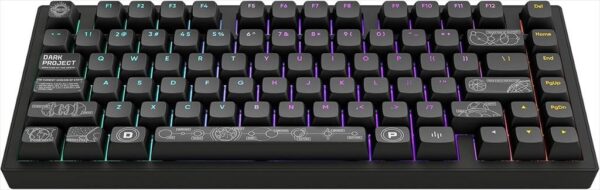 KEYBOARD MECHANICAL DARK PROJECT ALU81A TERRA NOVA V2 Black RGB linear mechanical switches G3ms Moonstone- Pre-lubed, wireless (2,4g),+4 switch ANSI layout, DPKB_NOVA_81_ANSI_BLACK_R2