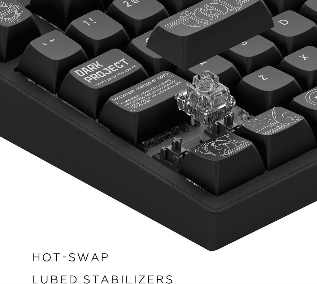 KEYBOARD MECHANICAL DARK PROJECT ALU81A TERRA NOVA V2 Black RGB linear mechanical switches G3ms Moonstone- Pre-lubed, wireless (2,4g),+4 switch ANSI layout, DPKB_NOVA_81_ANSI_BLACK_R2 - Image 3