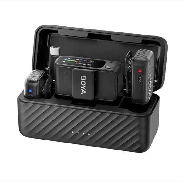 MICROPHONE WIRELESS SYSTEM BOYA BOYAMIC 2, 2xMIC, USB-C, 3.5mm receiver, black, BOYAMIC 2-02