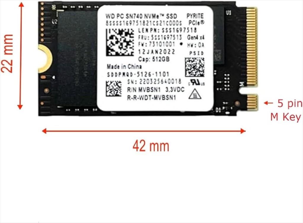 SSD M.2 512GB WD SN740 NVMe Gen4 x4 SDDPMQD-512G-1101 2242 - Image 2