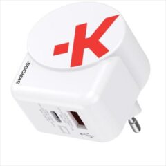 PHONE CHARGER SKROSS AC65PD EURO, 1x USB-A, 1x USB-C port (can charge laptop) type-c cable included