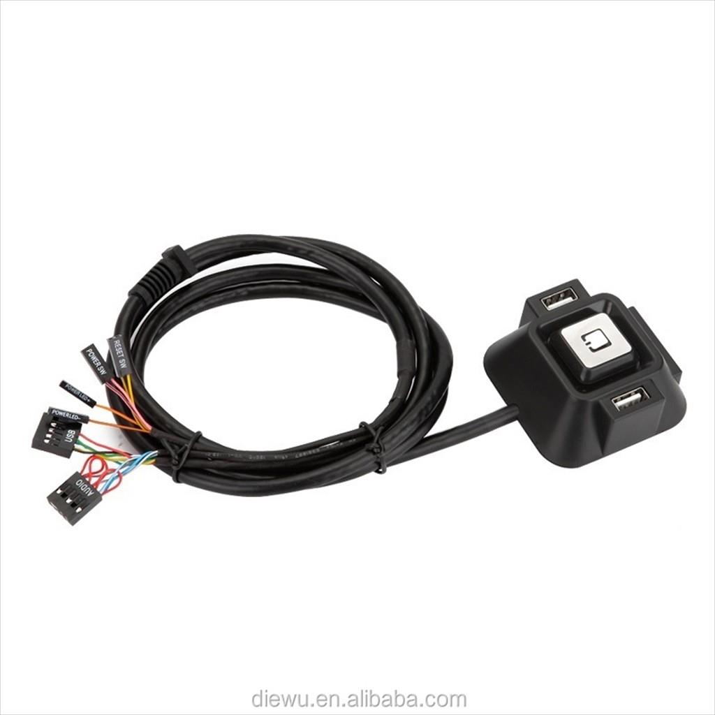 EXTERNAL WIRED HUB DIEWU POWER ON/OFF, 2xUSB 2.0, 2x3.5mm, TXD103