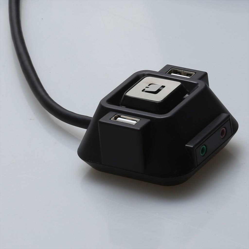 EXTERNAL WIRED HUB DIEWU POWER ON/OFF, 2xUSB 2.0, 2x3.5mm, TXD103 - Image 2