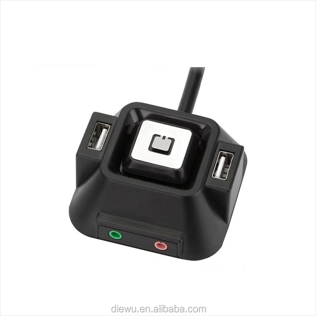EXTERNAL WIRED HUB DIEWU POWER ON/OFF, 2xUSB 2.0, 2x3.5mm, TXD103 - Image 3