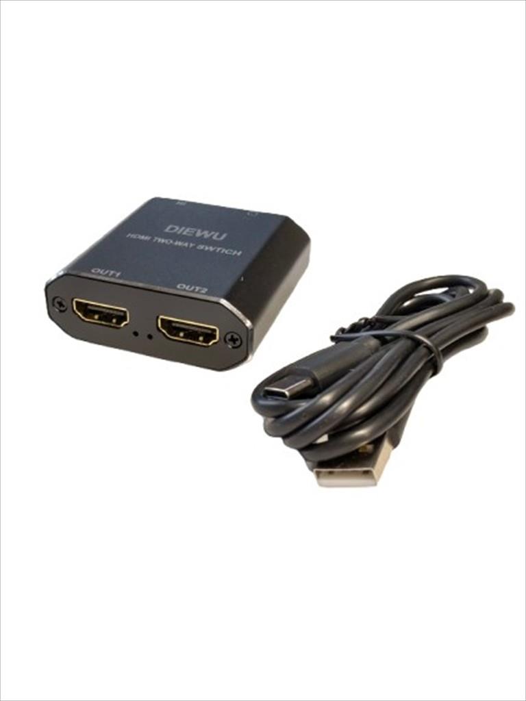 HDMI Splitter 2port DIEWU, HDMI 4K, TXD301