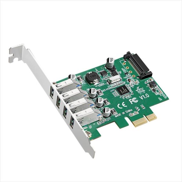 CONVERTOR PCI-E TO 4 X USB 3.0 DIEWU TXB003 Chipset: uPD720201 w/SATA power
