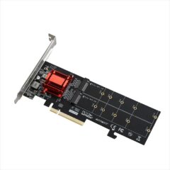 CONVERTOR PCI-E 3.0 (8x) TO 2 x M.2 (NVME) , TXB122 ,Chipset: ASMedia ASM1812