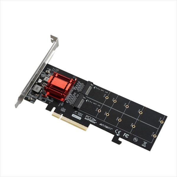 CONVERTOR PCI-E 3.0 (8x) TO 2 x M.2 (NVME) , TXB122 ,Chipset: ASMedia ASM1812