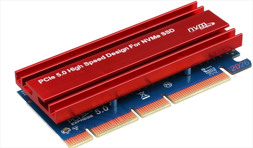 CONVERTOR PCI-E 5.0 (x4/x8/x16) TO 2 x M.2 (NVME) , DIEWU TXB199,w/heatsink