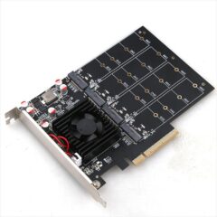 CONVERTOR PCI-E 3.0 (8x) TO 4 x M.2 (NVME) , TXB201 ,Chipset: ASMedia ASM2824