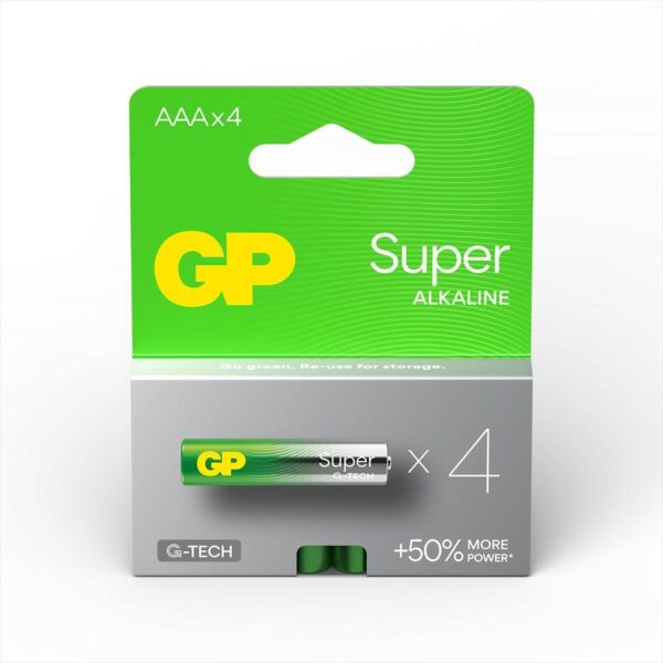 Battery GP SUPER ALKALINE, LR03 AAA 1.5V (4pcs pack)