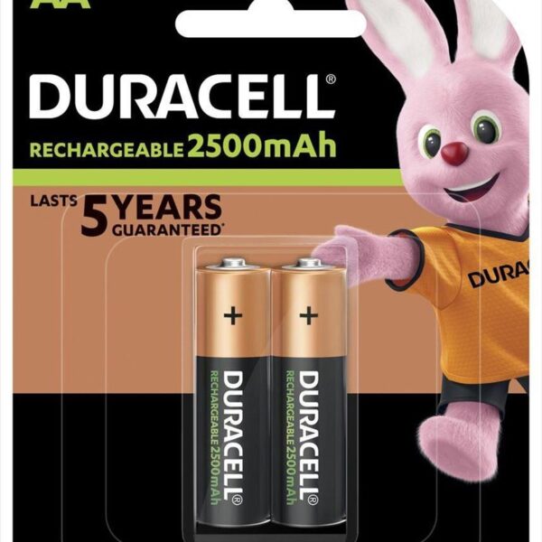 Battery DURACELL Rechargeable 2xAA R6 1.2V 2500mAh NiMH 2pcs pack blister