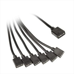 CONVERTOR EXTENSION/SPLITTER CABLE FOR 5V 3-pin ARGB ACCESSORIES 1-6 (30cm) KOLINK BLACK