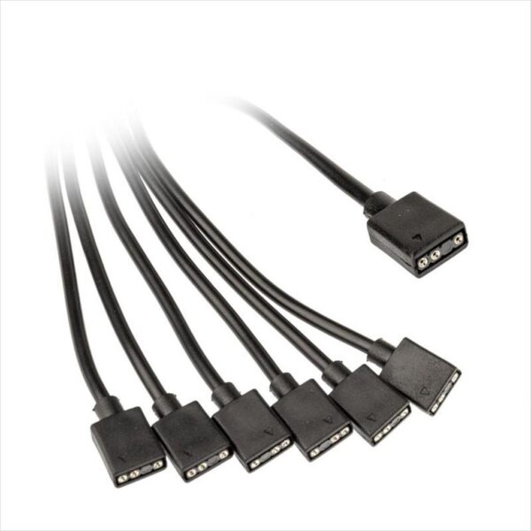 CONVERTOR EXTENSION/SPLITTER CABLE FOR 5V 3-pin ARGB ACCESSORIES 1-6 (30cm) KOLINK BLACK