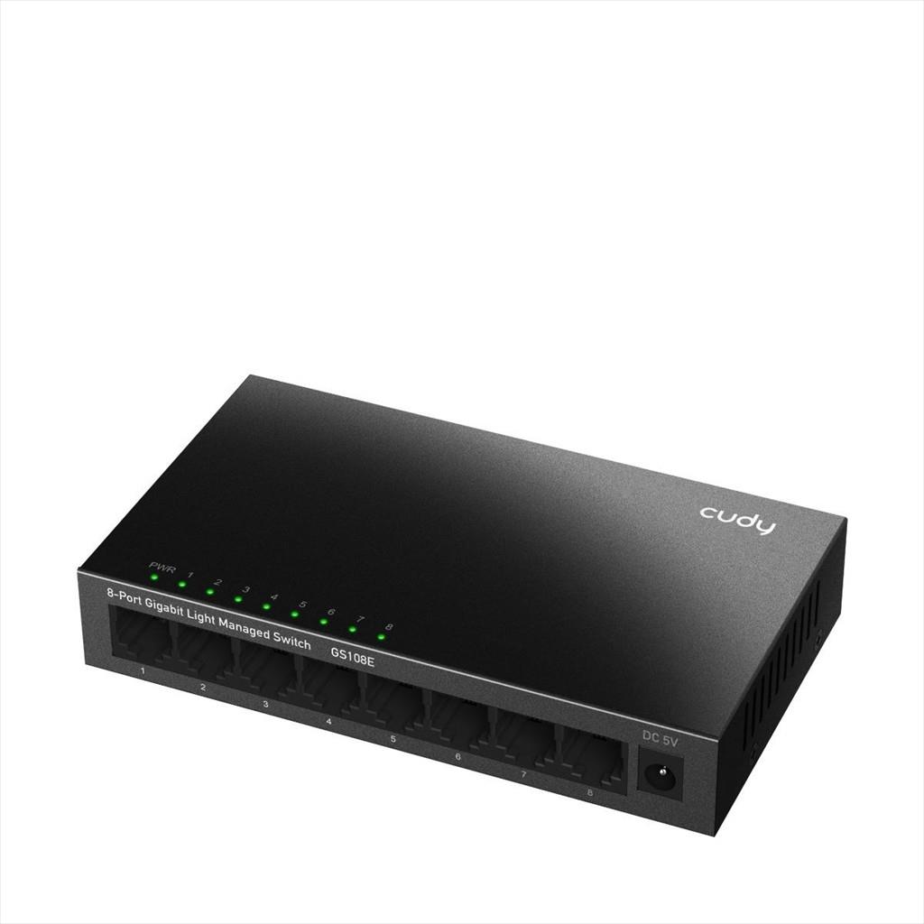 NET Switch CUDY 8-port Gigabit GS108E, Managed, metal - Image 3