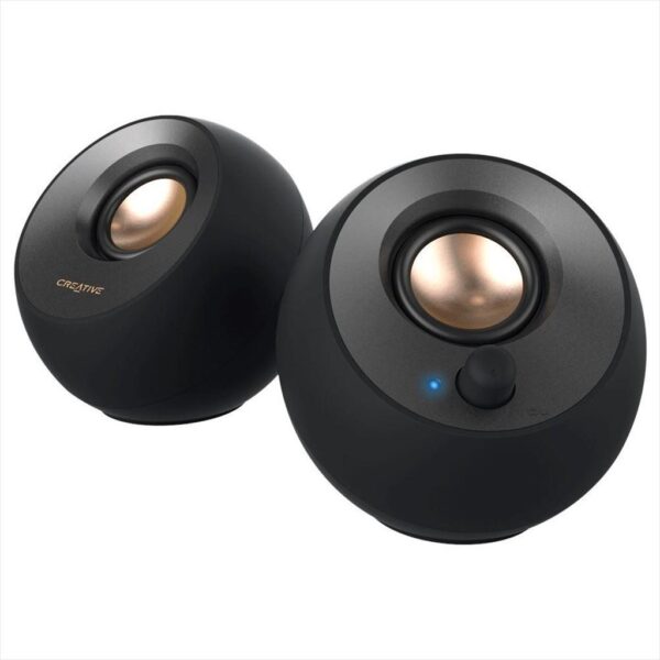 SPEAKERS 2.0 CREATIVE PEBBLE V2 Black, USB Type-C, 3.5mm, (8W) 51MF1695AA000